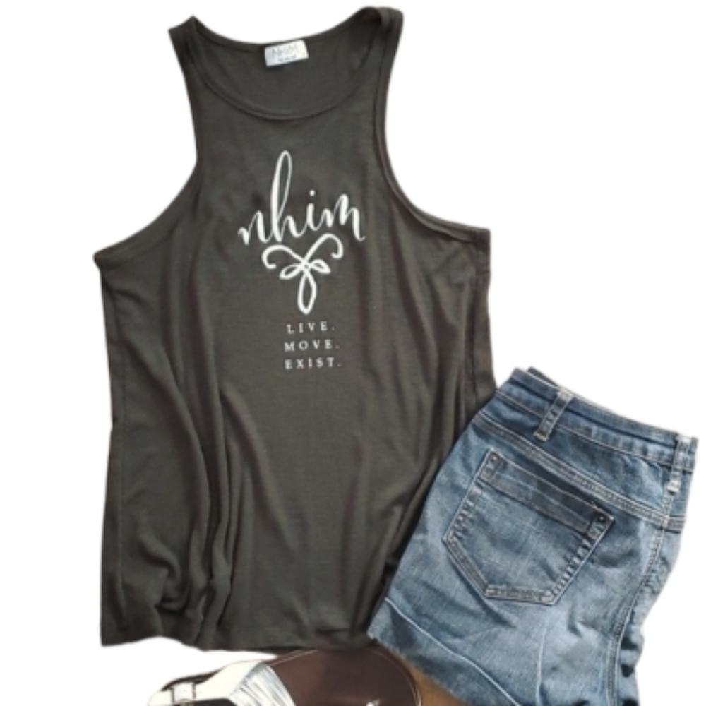 NHiM Womans‎ Olive Green Racerback Style Tank Top Size Medium